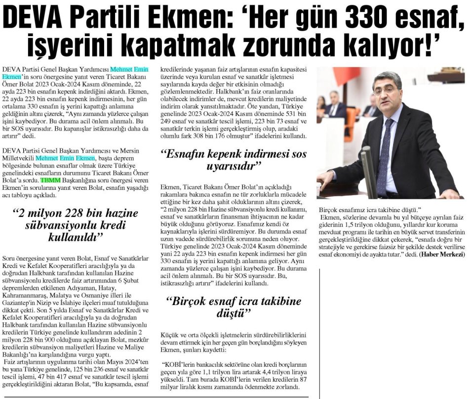 MERSİN SANAYİ ODASI İŞ DÜNYASINI BÖLECEKMİŞ!