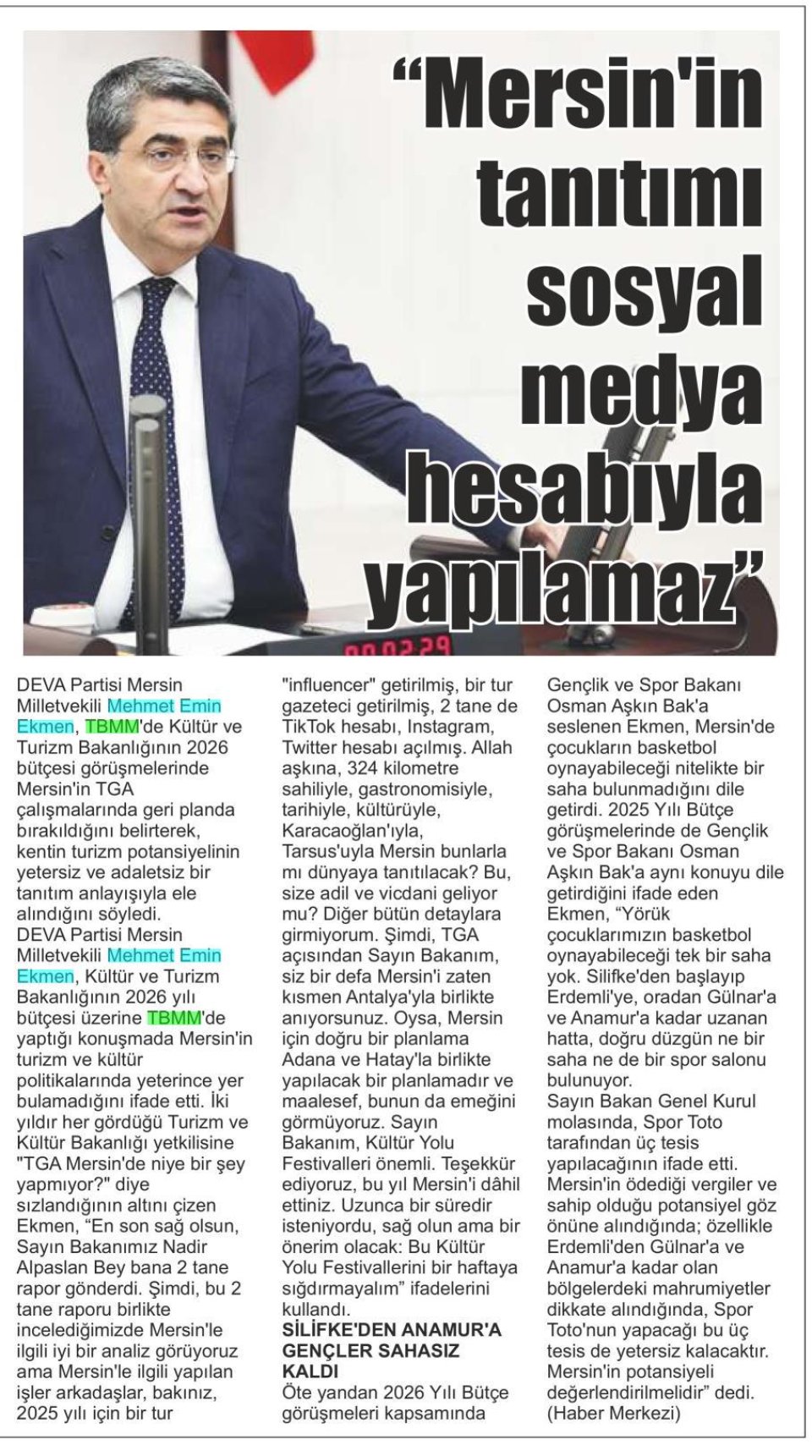 MERSİN TANITILAMIYOR
