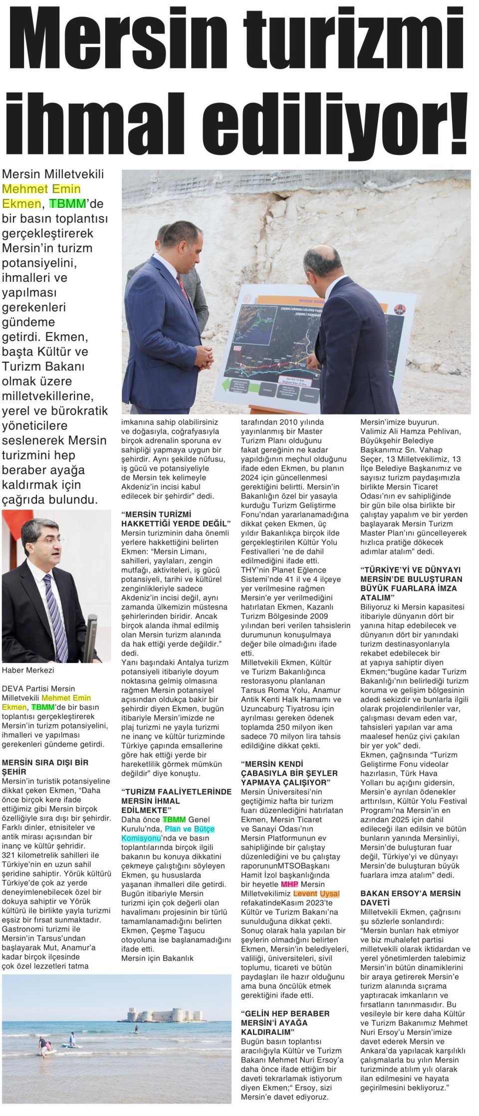 MERSİN TURİZMİ İHMAL EDİLİYOR!