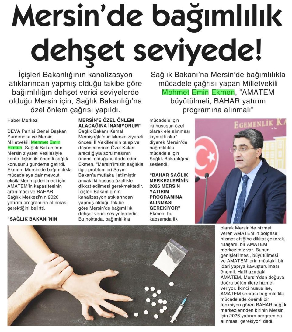 MERSİN'DE BAĞIMLILIK DEHŞET SEVİYEDE!