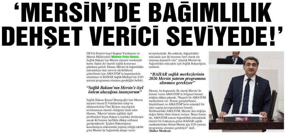 'MERSİN'DE BAĞIMLILIK DEHŞET VERİCİ SEVİYEDE!'