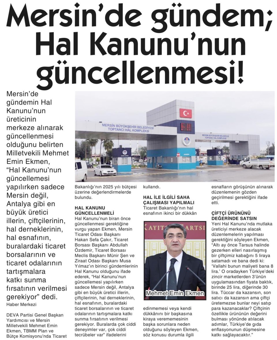 MERSİN'DE GÜNDEM