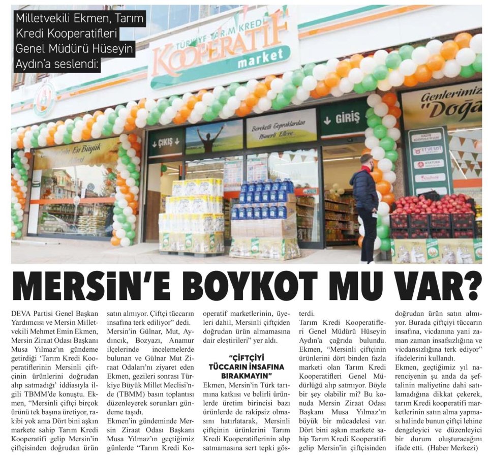 MERSİN'E BOYKOT MU ?