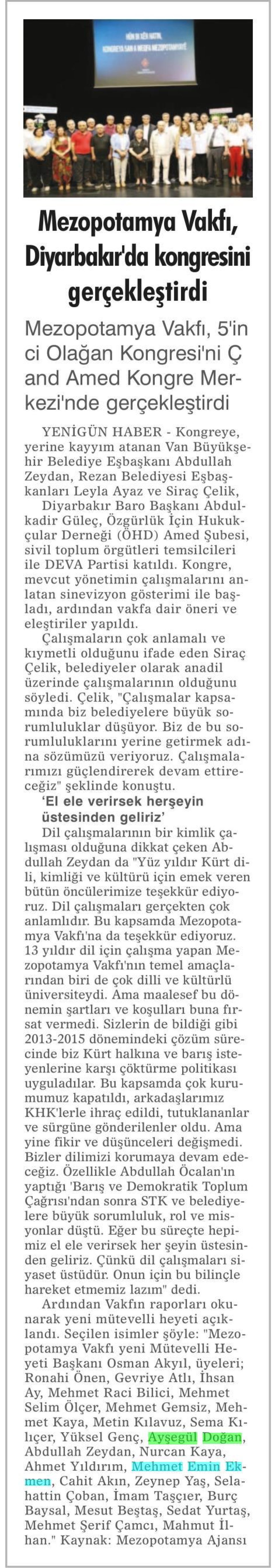 MEZOPOTAMYA VAKFI KONGREYE GİTTİ