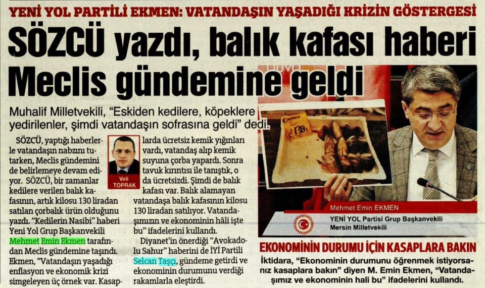 MİLLETİN HALİNİ BALIK KAFASINDAN İZLEYİN