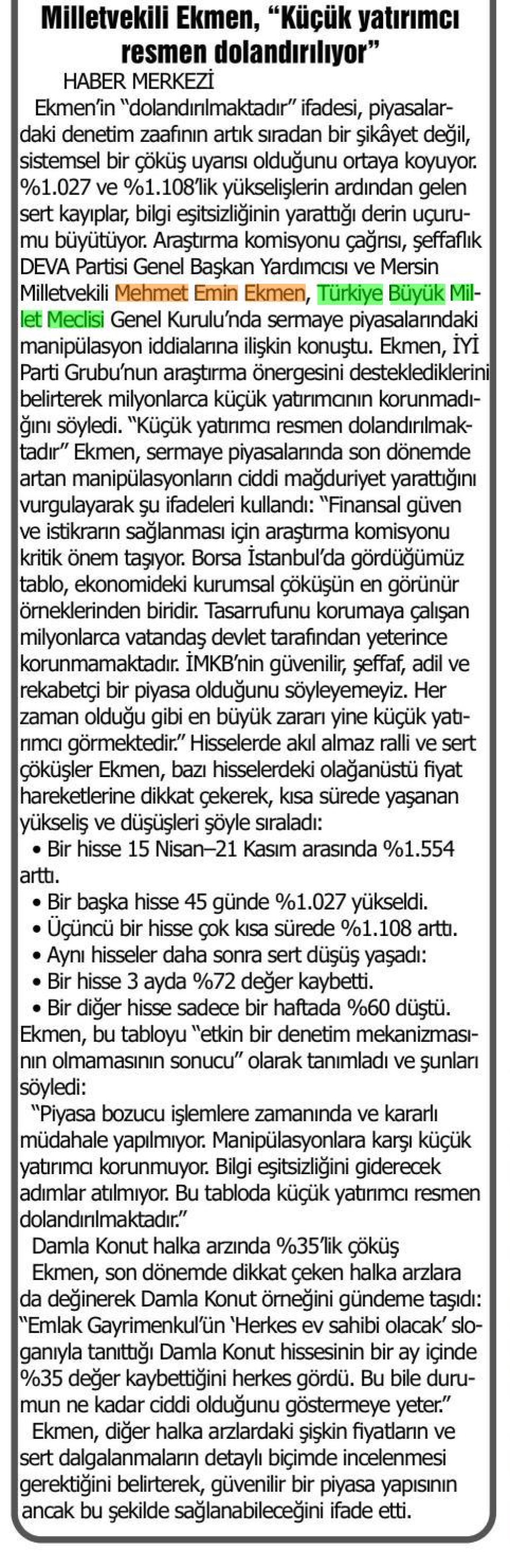 MİLLETVEKİLİ EKMEN, 