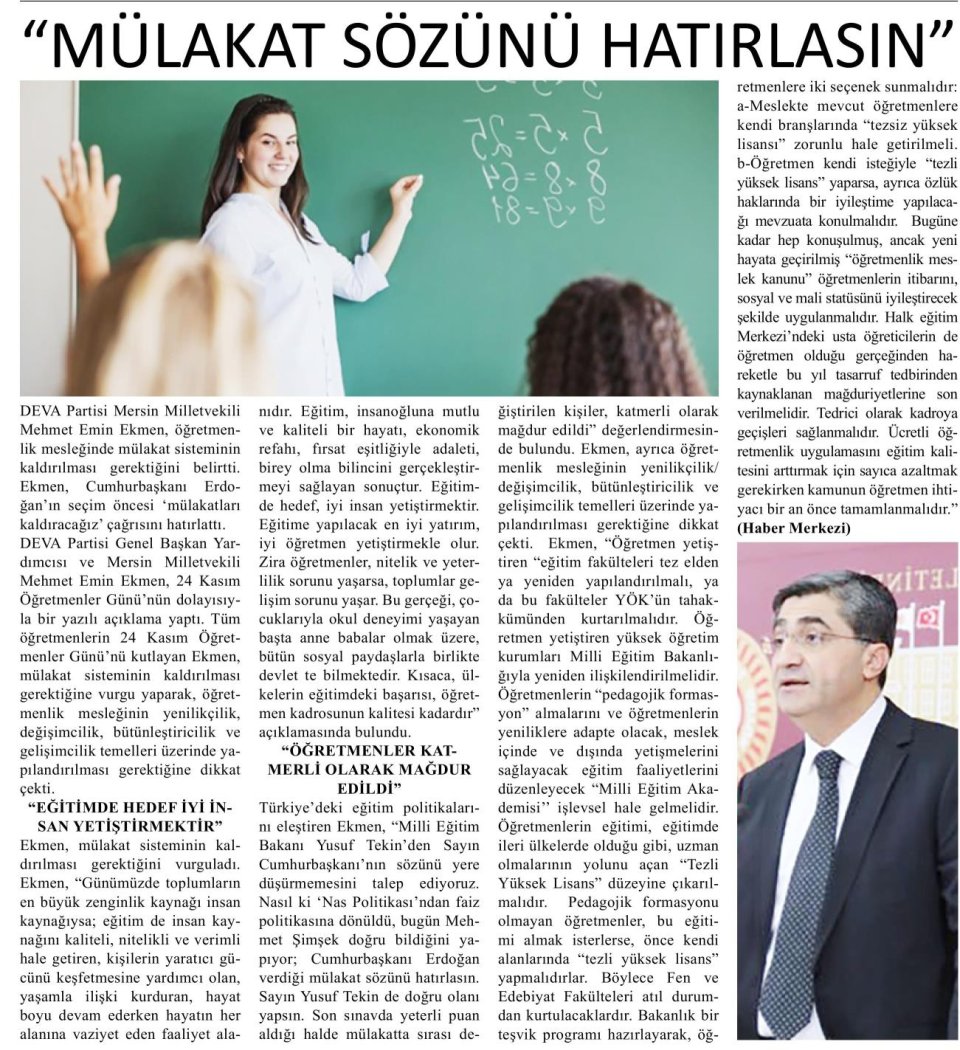 MÜLAKAT SÖZÜNÜ