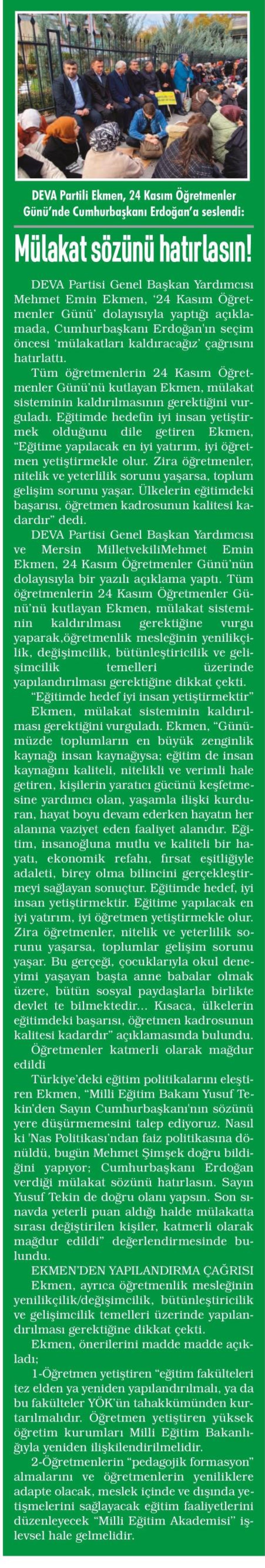 MÜLAKAT SÖZÜNÜ HATIRLASIN!