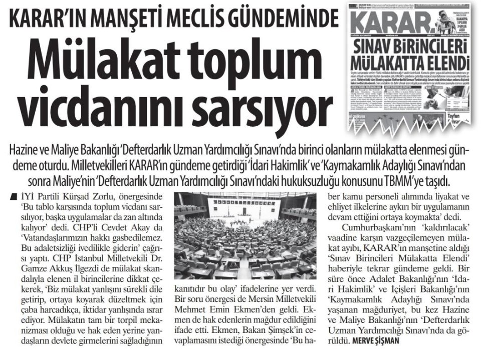 MÜLAKAT TOPLUM VİCDANINI SARSIYOR