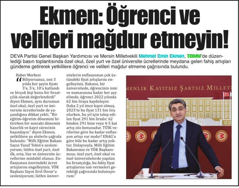 ÖĞRENCİ VE VELİLERİ MAĞDUR ETMEYİN!