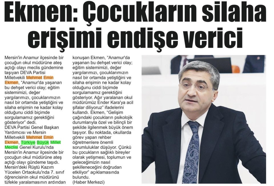 OKULDAKİ SİLAHLI SALDIRI MECLİS GÜNDEMİNDE