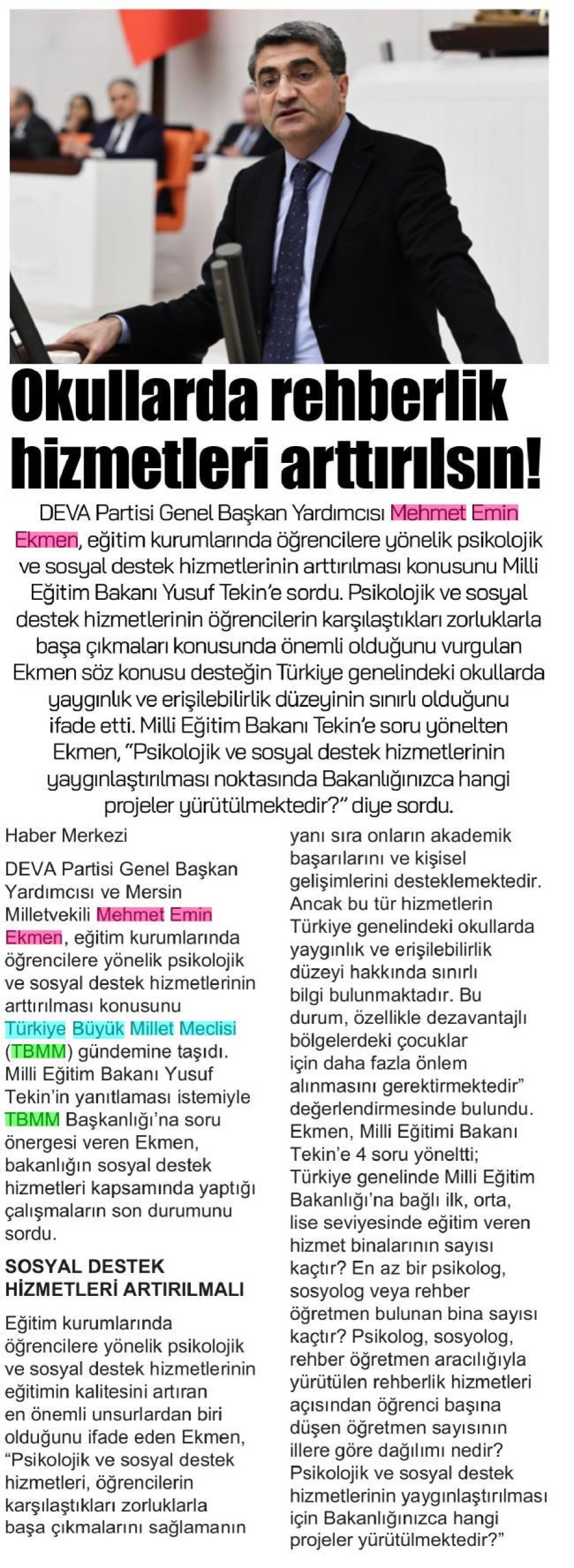  OKULLARDA REHBERLİK HİZMETLERİ ARTANISIN!