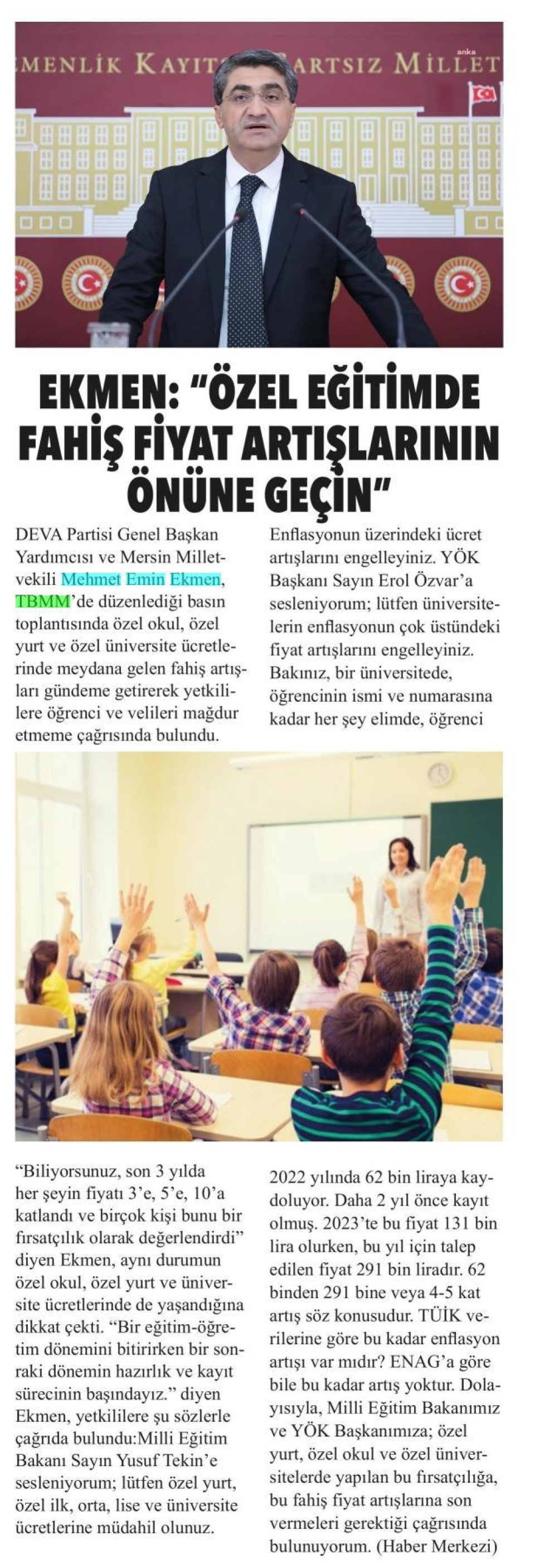 ÖZEL EĞİTİMDE FAHİŞ FİYAT ARTIŞLARININ ÖNÜNE GEÇİN