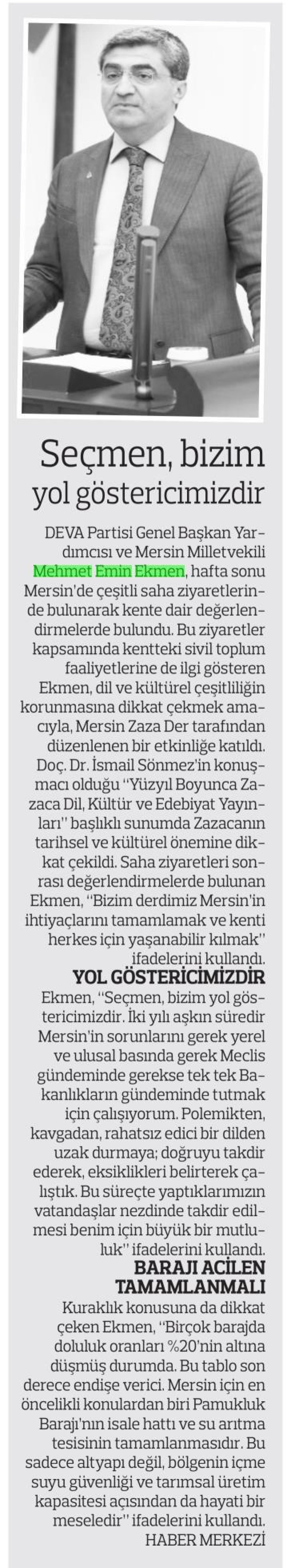  SEÇMEN, BİZİM YOL GÖSTERİCİMİZDİR