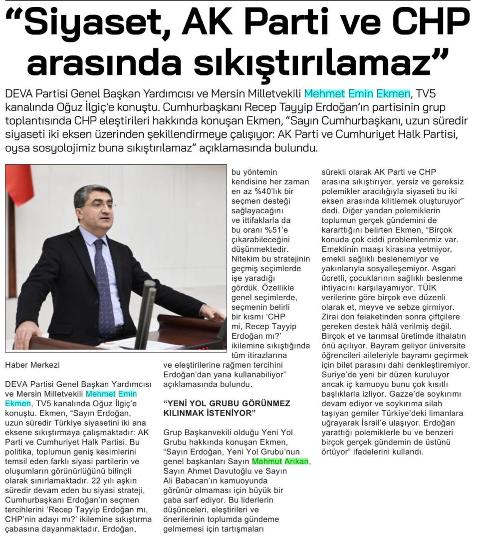 SİYASET, AK PARTİ VE CHP ARASINDA SIKIŞTIRILAMAZ