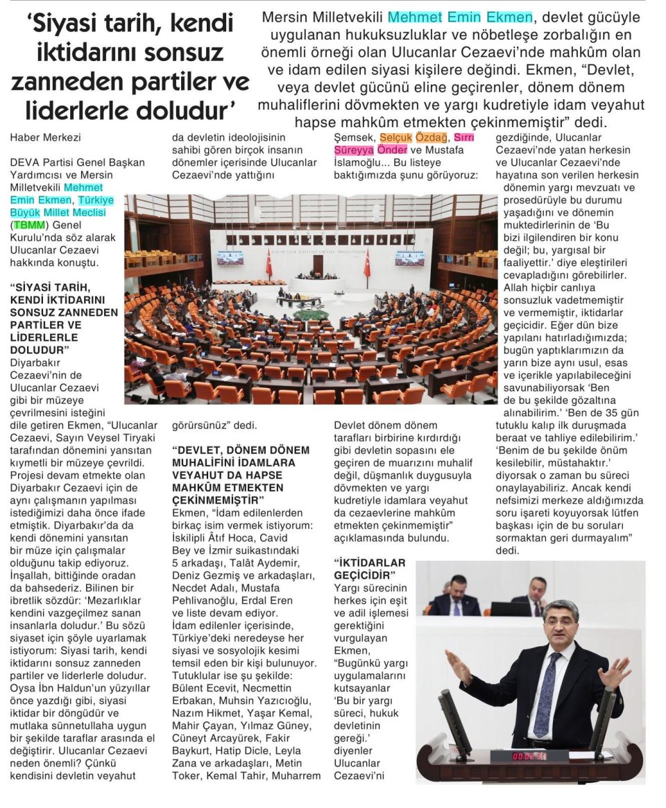 'SİYASİ TARİH, KENDİ İKTİDARINI SONSUZ ZANNEDEN PARTİLER VE LİDERLERLE DOLUDUR'