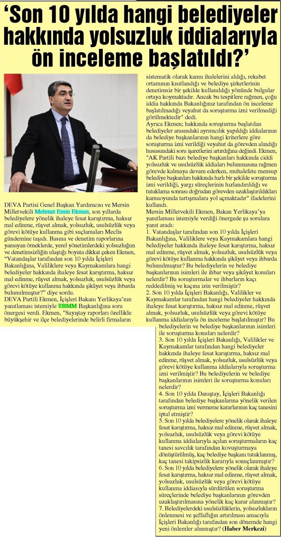 SON 10 YILDA HANGİ BELEDİYELER HAKKINDA YOLSUZLUK İDDİALARIYLA ÖN İNCELEME BAŞLATILDI?