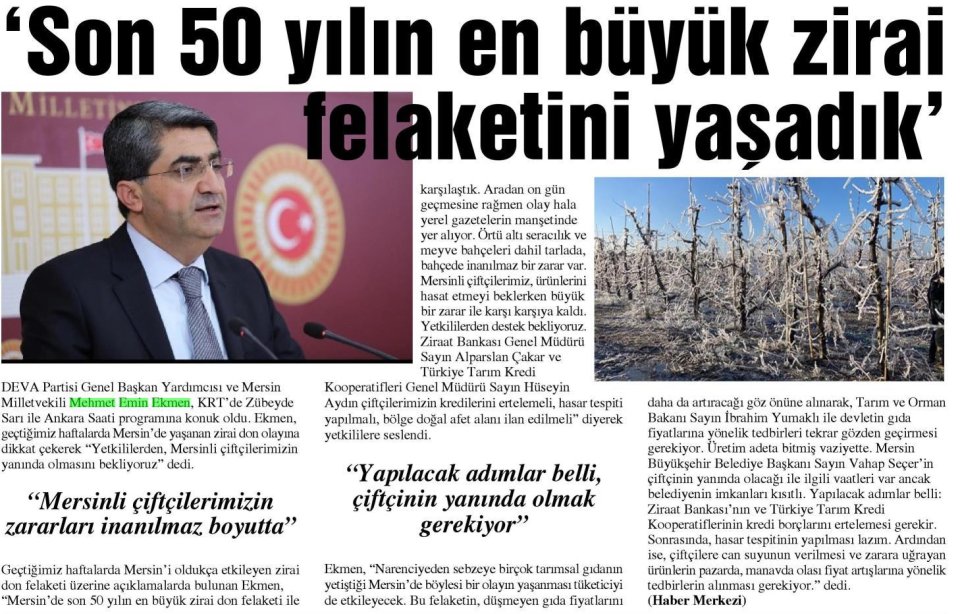 SON 50 YILIN EN BÜYÜK ZİRAİ FELAKETİNİ YAŞADIK