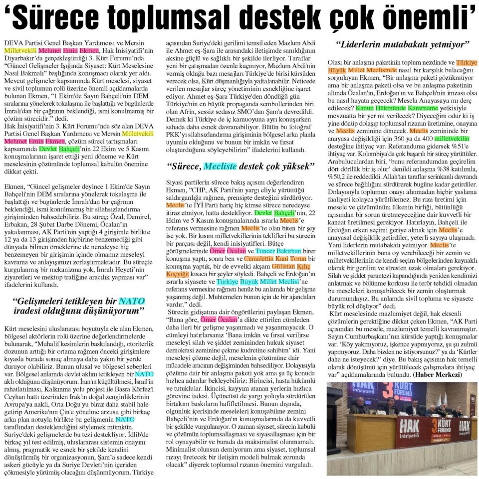 'SÜRECE TOPLUMSAL DESTEK ÇOK ÖNEMLİ'