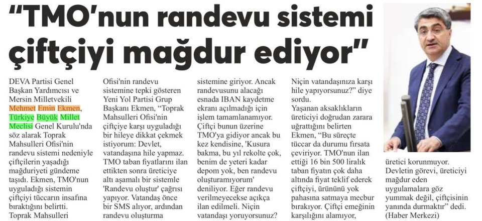 TMO'NUN RANDEVU SİSTEMİ ÇİFTÇİYİ MAĞDUR EDİYOR