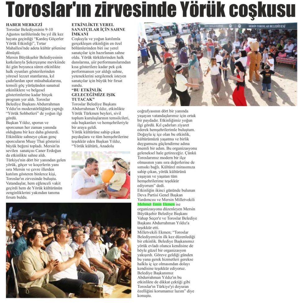  TOROSLAR'IN ZİRVESİNDE YÖRÜK COŞKUSU