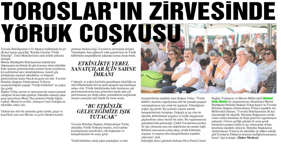 TOROSLAR'IN ZİRVESİNDE YÖRÜK COŞKUSU