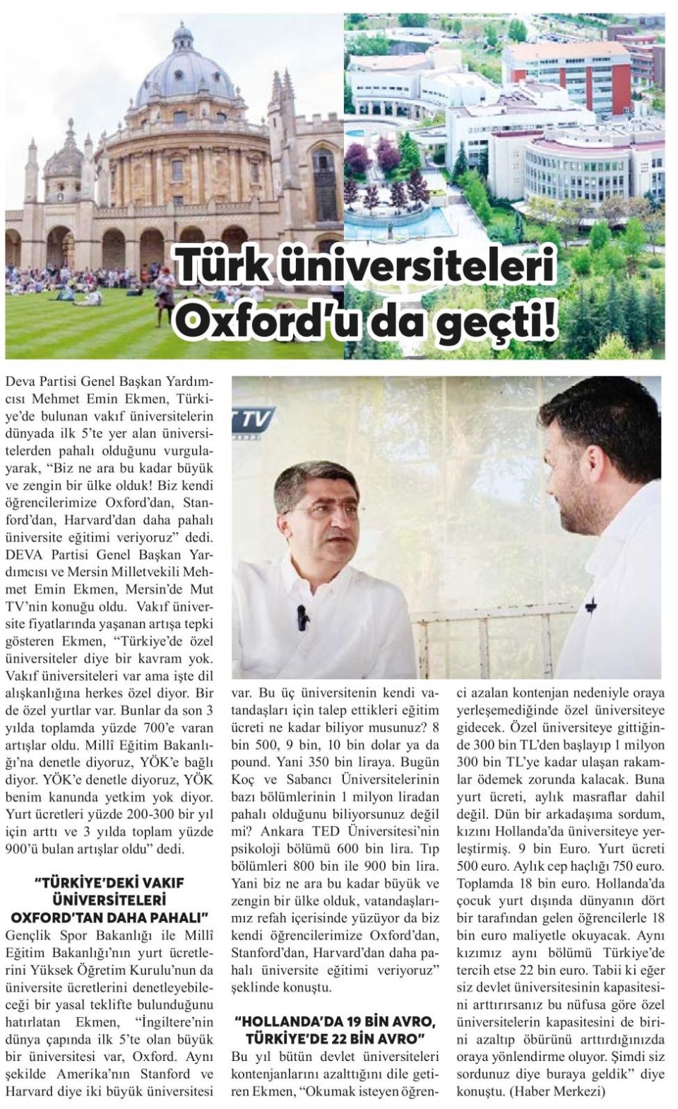 TÜRK ÜNİVERSİTELERİ OXFORD'U DA GEÇTİ!