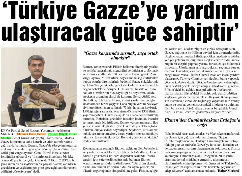 TÜRKİYE GAZZE'YE YARDIM ULAŞTIRACAK GÜCE SAHİP