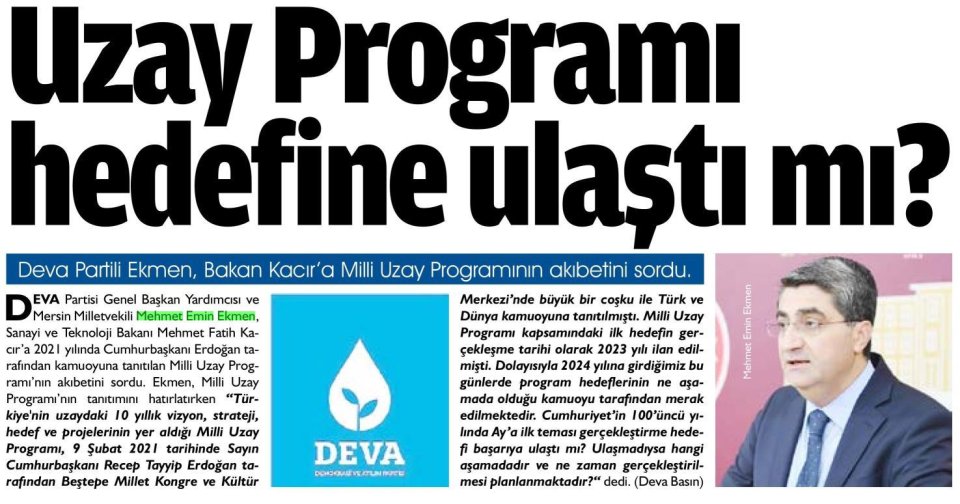 UZAY PROGRAMI HEDEFİNE ULAŞTI MI?