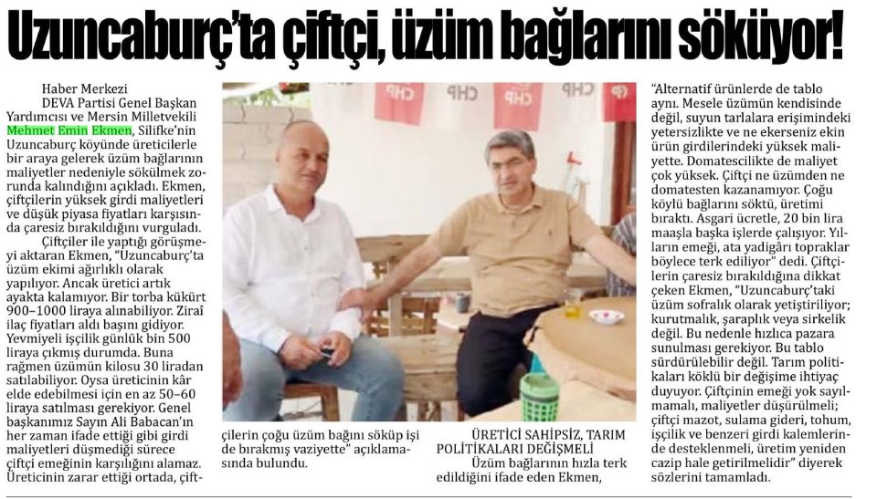 UZUNCABURÇ'TA ÇİFTÇİ , ÜZÜM BAĞLARINI SÖKÜYOR!