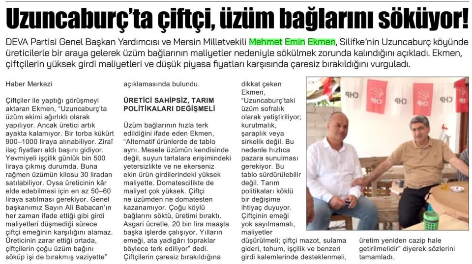 UZUNCABURÇ'TA ÇİFTÇİ, ÜZÜM BAĞLARINI SÖKÜYOR!