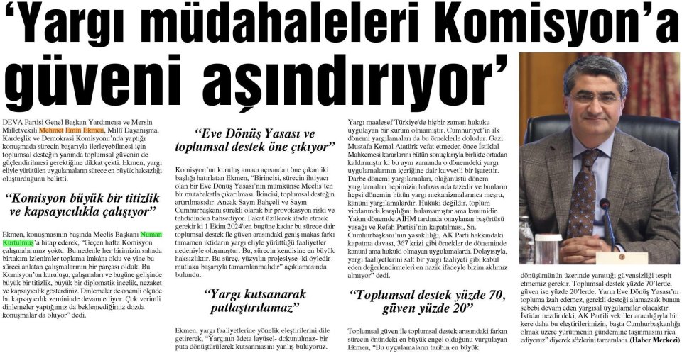 'YARGI MÜDAHALELERİ KOMİSYON'A GÜVENİ AŞINDIRIYOR'
