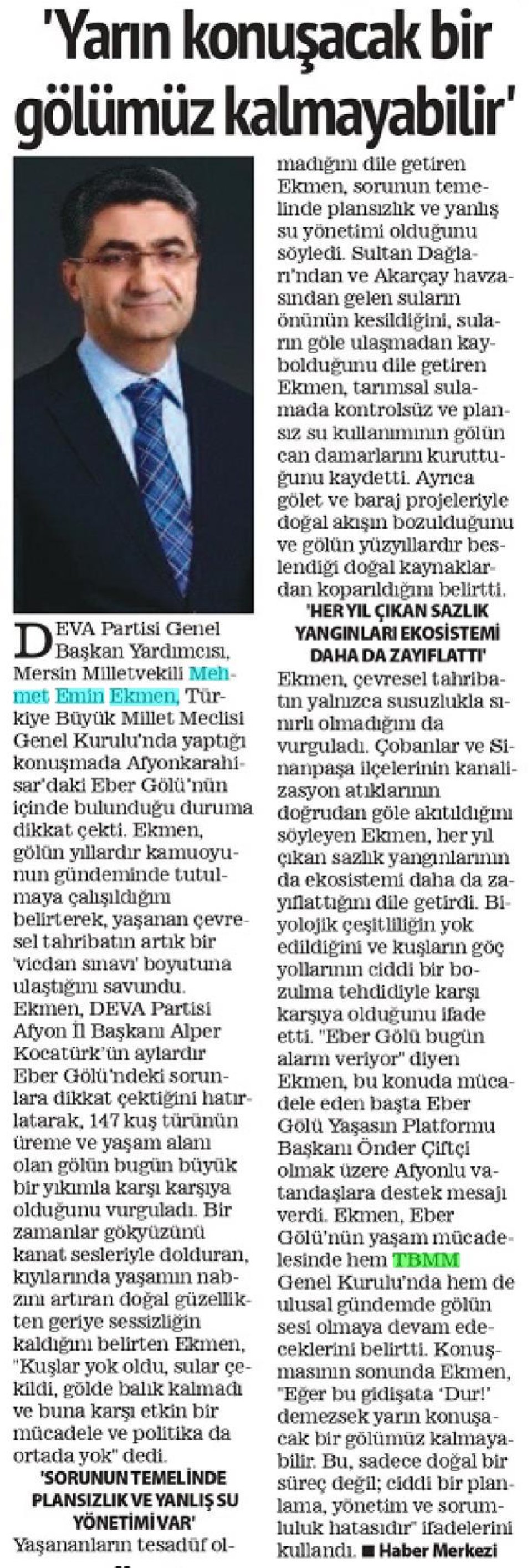  'YARIN KONUŞACAK BİR GÖLÜMÜZ KALMAYABİLİR'