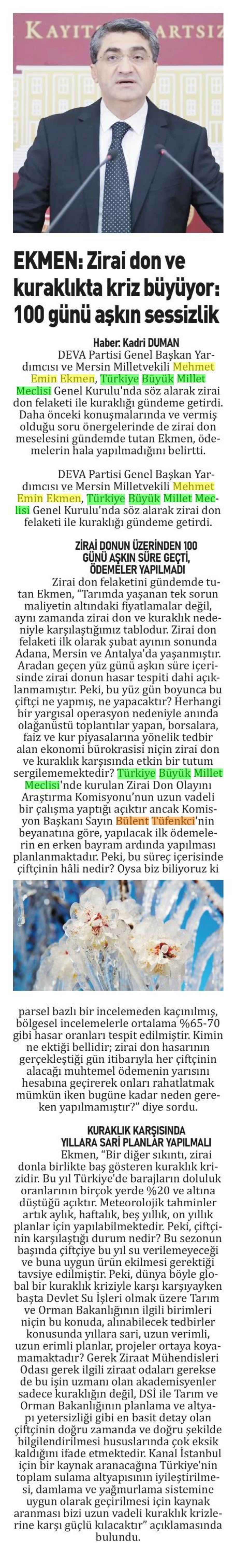 ZİRAİ DONDA KRİZ BÜYÜYOR