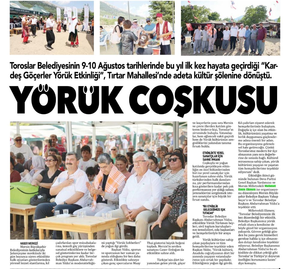 ZİRVEDE YÖRÜK COŞKUSU