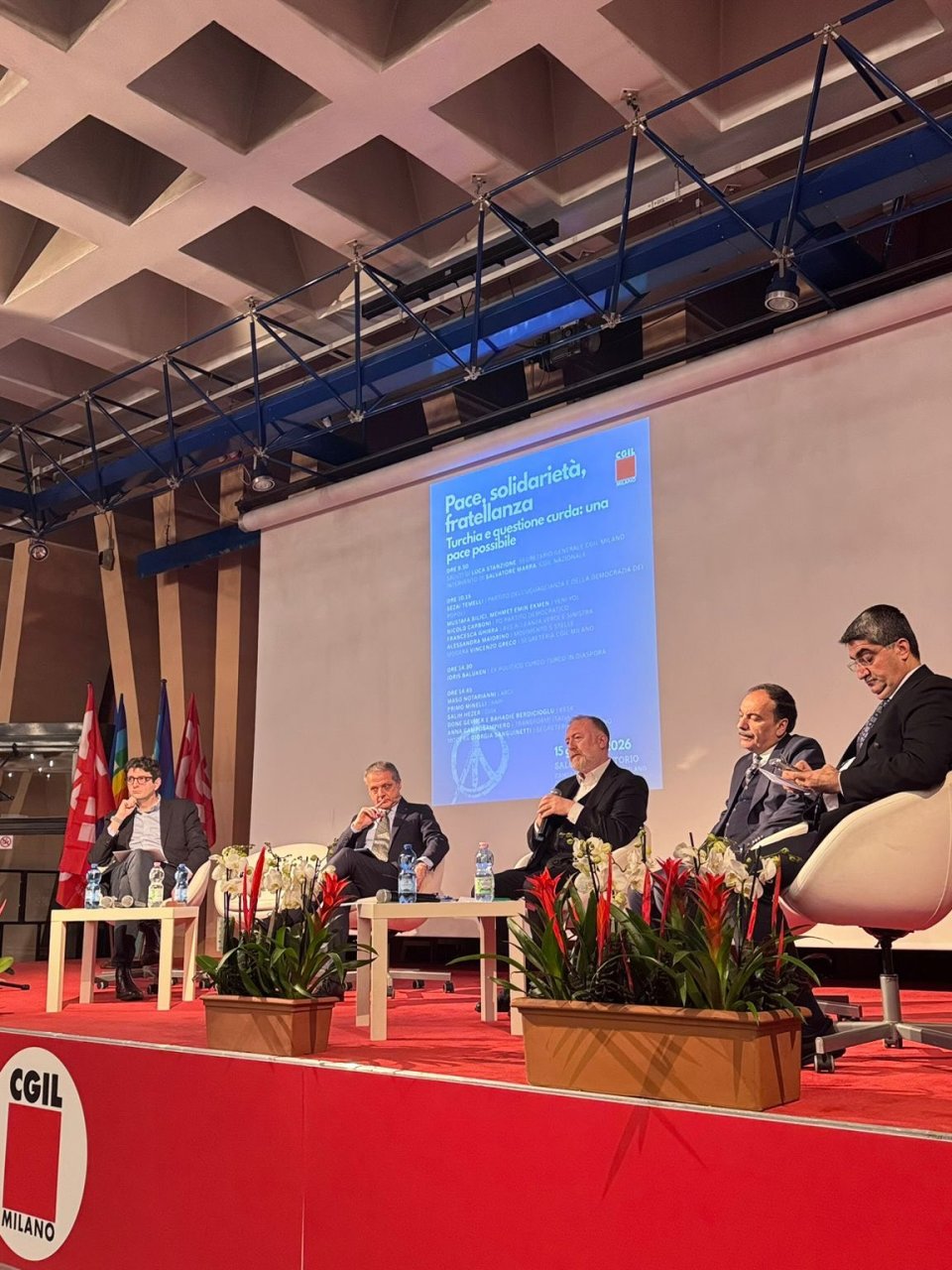 CGIL’in Milano’da düzenlediği “Barış, Dayanışma ve Kardeşlik | Türkiye’de Kürt Sorunu: Barış Mümkün” konferansına konuşmacı olarak katılım